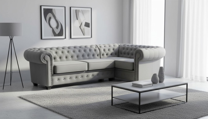 Divano angolare Sofa Imbottito Mobili Mobili di lusso Arredamento Velluto Tessuto Salotto