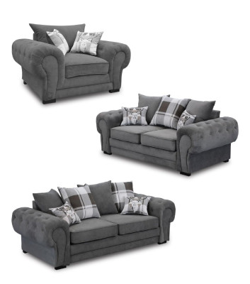 Sofà 3 posti + 2 posti + 1 posto in stile italiano Chesterfield Tessuto per il salotto