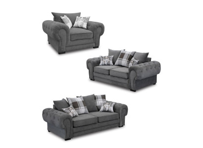 Sofà 3 posti + 2 posti + 1 posto in stile italiano Chesterfield Tessuto per il salotto