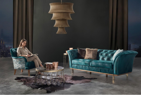 Poltrona di lusso design per soggiorno, poltrona singola, mobili imbottiti, nuova