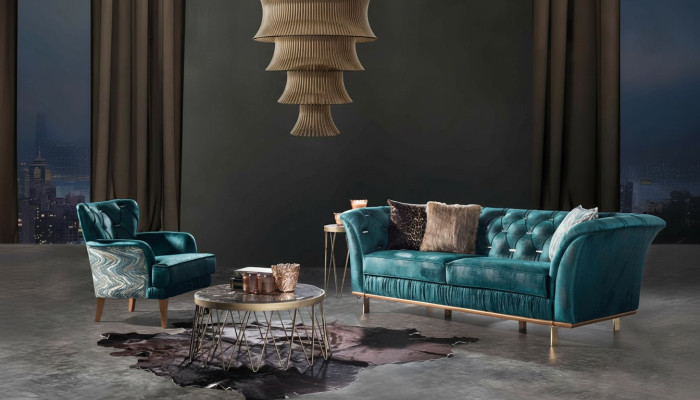 Poltrona di lusso design per soggiorno, poltrona singola, mobili imbottiti, nuova