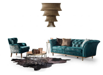Poltrona di lusso design per soggiorno, poltrona singola, mobili imbottiti, nuova
