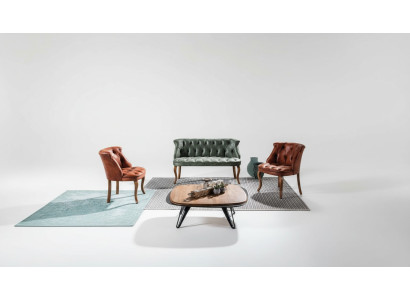 Moderno divano Chesterfield in ecopelle, mobili, divano a due posti, poltrona in stile