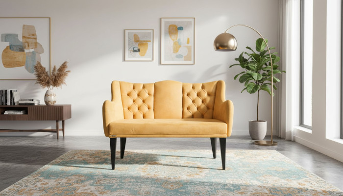Divano di lusso arancione a due posti moderno