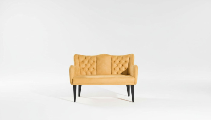 Divano di lusso arancione a due posti moderno