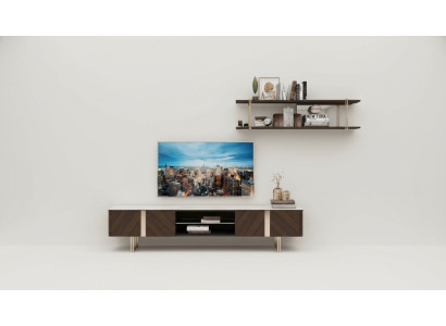 Moderni mobili da parete Soggiorno Scaffale Armadio Mobili da parete Supporto TV Marrone