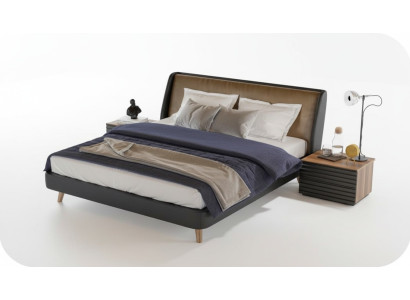 Camera da letto Set Letto 2x Comodino Mobili Completi Letti Noce Naturale