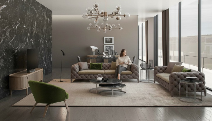 Chesterfield Set di divani a 4 posti Divani di lusso Poltrone Mobili Divano