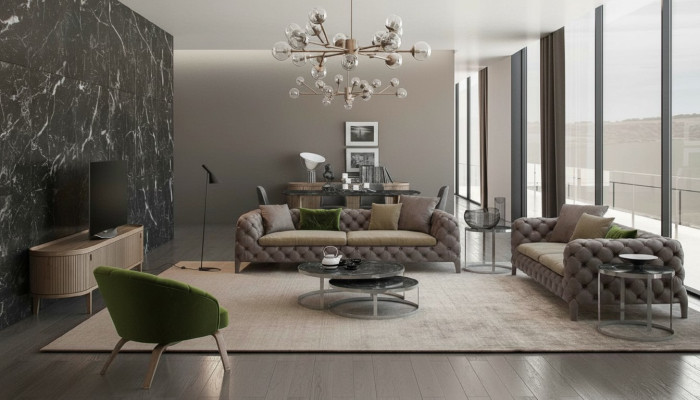 Chesterfield Set di divani a 4 posti Divani di lusso Poltrone Mobili Divano