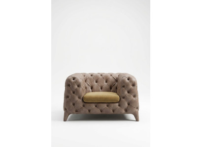 Chesterfield poltrona color taupe Chesterfield poltrona imbottita per soggiorno