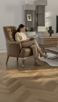Chesterfield monoposto marrone in soggiorno Arredamento moderno di lusso Poltrona