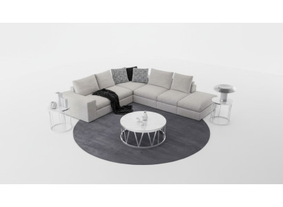 Sofà angolare bianco imbottito di lusso a forma di L design moderno