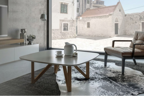 Tavolino da salotto in noce di lusso naturale per soggiorno Designer Tavolino da salotto