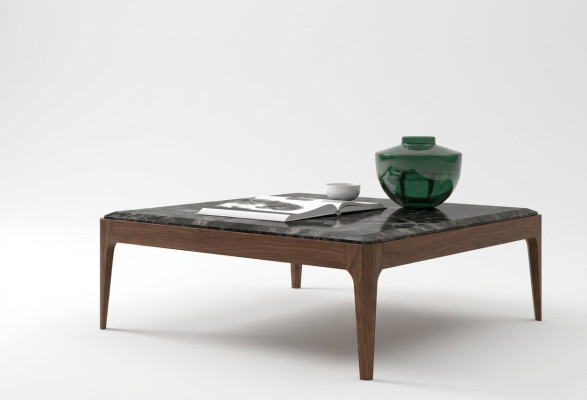 Tavolino lounge Toros in marmo nero, tavolino da caffè stile moderno.