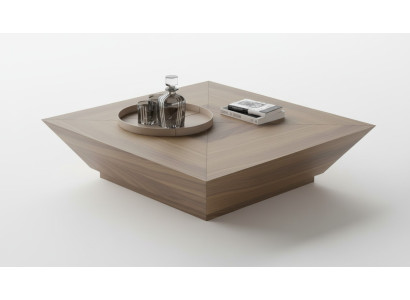 Tavolini rettangolari da salotto di lusso in legno di noce naturale.