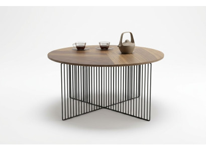 Tavolino da salotto moderno marrone in legno massello di lusso con piano d'appoggio.