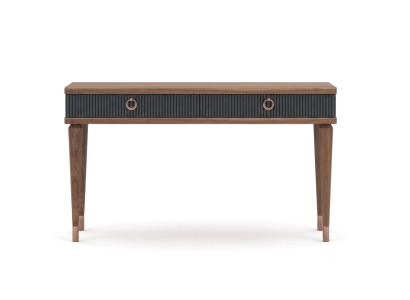 Modern console table with drawers in luxurious natural walnuts - Anthracite.