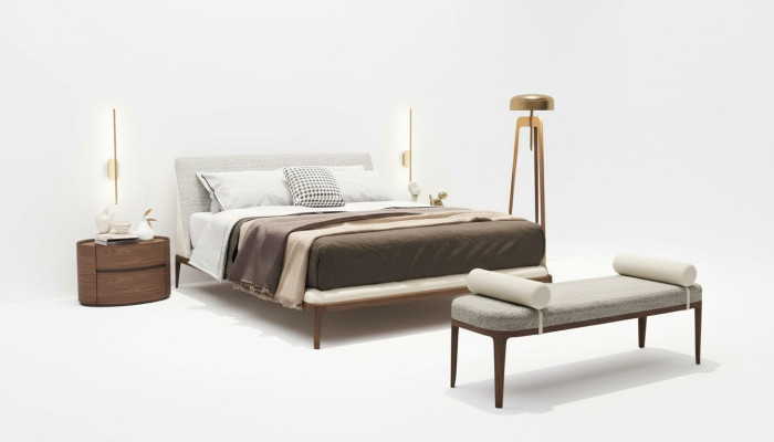 Marrone set da camera letto con letto 2 comodini matrimoniali 3 pezzi