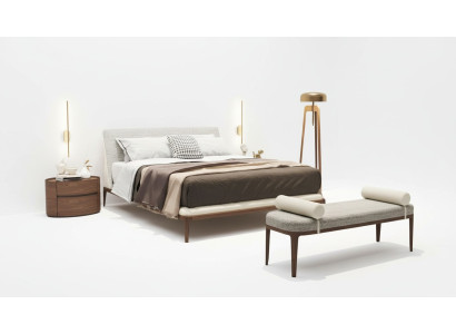 Marrone set da camera letto con letto 2 comodini matrimoniali 3 pezzi