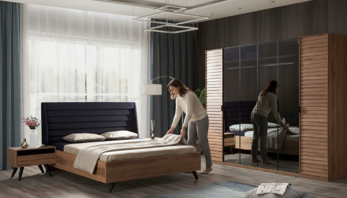 Telaio letto marrone scuro doppio letto Camera da letto Mobili Letto designatore.