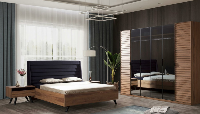 Telaio letto marrone scuro doppio letto Camera da letto Mobili Letto designatore.
