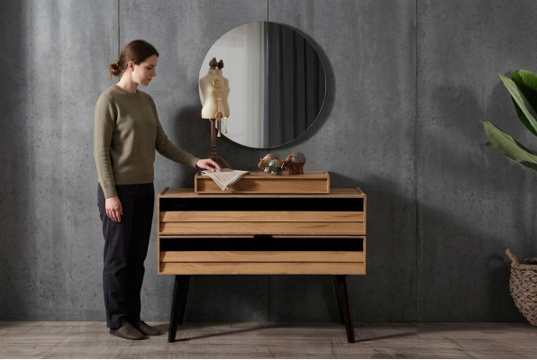 Designer Comò di lusso in vero legno marrone, moderno e nuovo