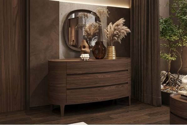 Mobile di design marrone in stile moderno con spazio di archiviazione mobili da camera da letto
