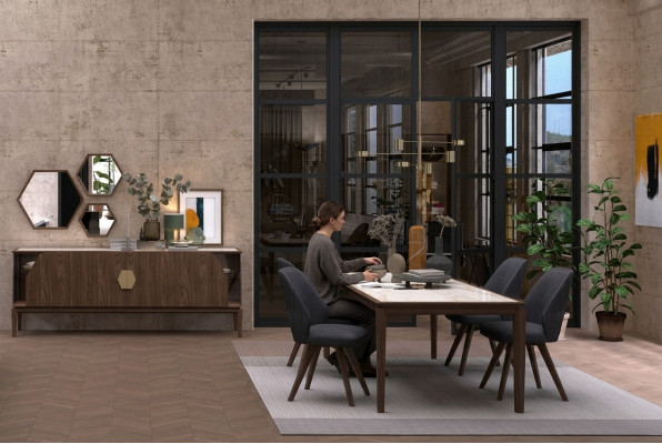 Sala da pranzo tavolo cucina mobili in legno massello di lusso mobili d'arredamento moderni