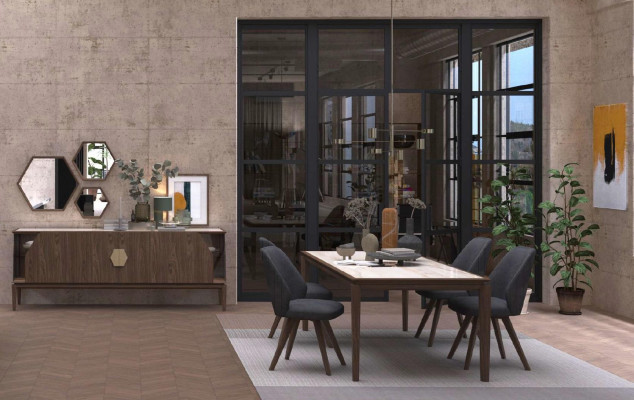 Sala da pranzo tavolo cucina mobili in legno massello di lusso mobili d'arredamento moderni