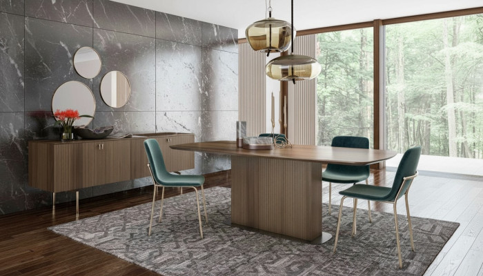 Moderno set da pranzo mobili di lusso tavolo da pranzo sedie credenza