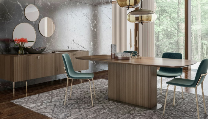 Alta credenza per soggiorno, lussuoso mobile porta-tv, moderno mobile a terra.