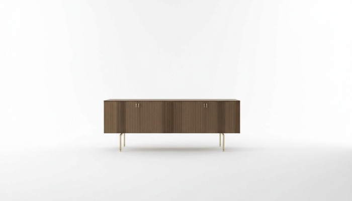Alta credenza per soggiorno, lussuoso mobile porta-tv, moderno mobile a terra.