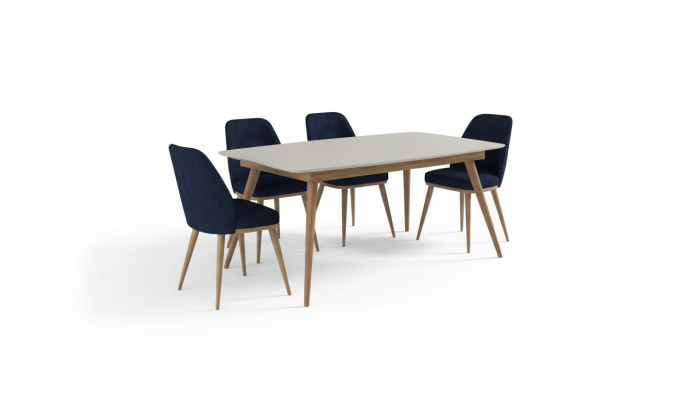 Gruppo di sedie di lusso con tavolo, mobili da sala da pranzo moderni con set da pranzo.
