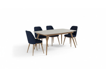 Gruppo di sedie di lusso con tavolo, mobili da sala da pranzo moderni con set da pranzo.