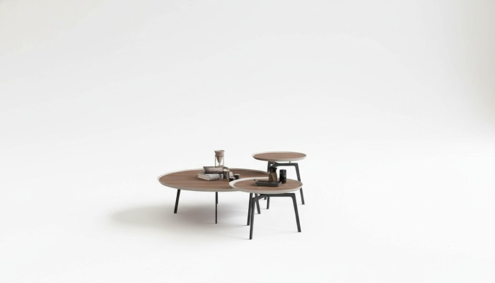 Set di tavolini da salotto Mobili da soggiorno di lusso Tavoli Marroni Design di lusso in legno