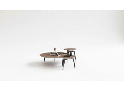Set di tavolini da salotto Mobili da soggiorno di lusso Tavoli Marroni Design di lusso in legno