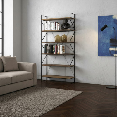 Mensola da parete, libreria moderna per soggiorno, scaffale design in legno.