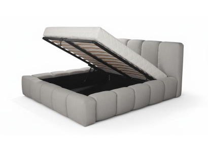 Letto grigio camera da letto matrimoniale design di lusso elegante rivestimento in tessuto nuovo