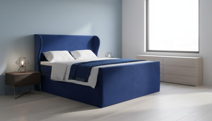 Letto Letto matrimoniale Camera da letto Velluto Imbottitura Letti Design Mobili Imbottiti