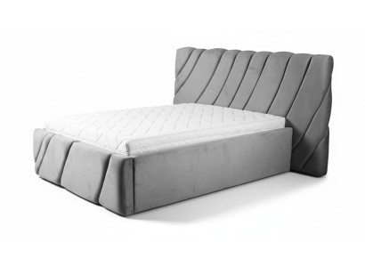 Letto grigio in velluto Letti Letto matrimoniale 140x200 Design Hotel Arredamento
