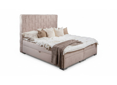 Camere da letto beige Letti Imbottiti Letto Chesterfield Tessuto Tessile Nuovo