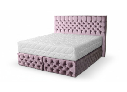 Chesterfield rosa camera da letto matrimoniale in legno design elegante imbottitura in stoffa