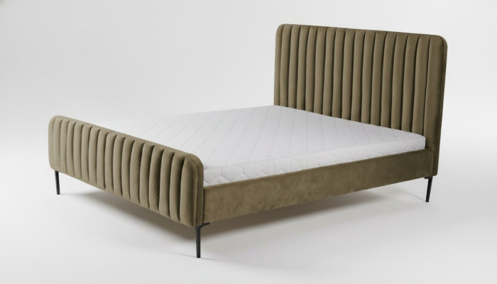 Camera da letto matrimoniale verde Mobili in legno Design elegante Tessuto Mobili classici