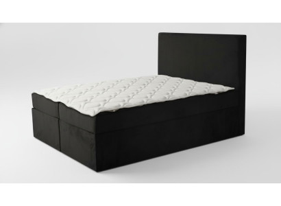 Letto matrimoniale nero Design classico per camera da letto Tessuto elegante nuovo