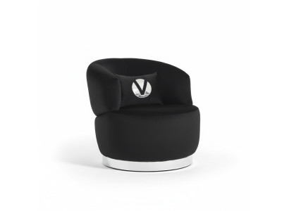 Poltrona nera monoposto in tessuto per la sala da pranzo, design di lusso, nuova poltrona moderna