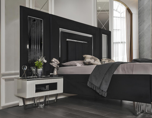 Camera da letto mobili letto di lusso tessile con comodini comò specchio 5 pezzi