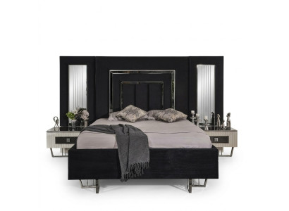Camera da letto Letto 2x Comodini Set letti di lusso Completo Mobili design 3 pezzi