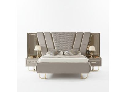 Camera da letto di lusso comodino letti letto 3 pezzi set completo design arredamento