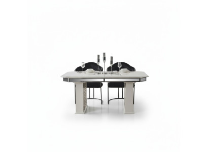 Tavolo da pranzo beige Design Tavoli Tavolo di lusso Mobili estendibili Mobili da sala da pranzo  Tavolo da pranzo beige Design Tavoli Tavolo di lusso Mobili estendibili Mobili da sala da pranzo