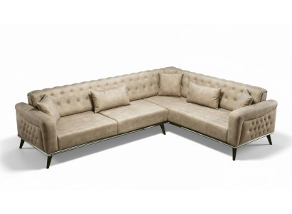 Divano Beige Set Soggiorno Design Moderno Nuovo Divano Angolare  Sofà Beige Set Soggiorno Design Moderno Nuovo Divano Angolare